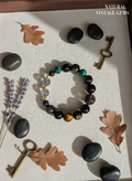 Natural Double-Eye Silver and Golden Sheen Obsidian Bracelet (10mm-14mm)