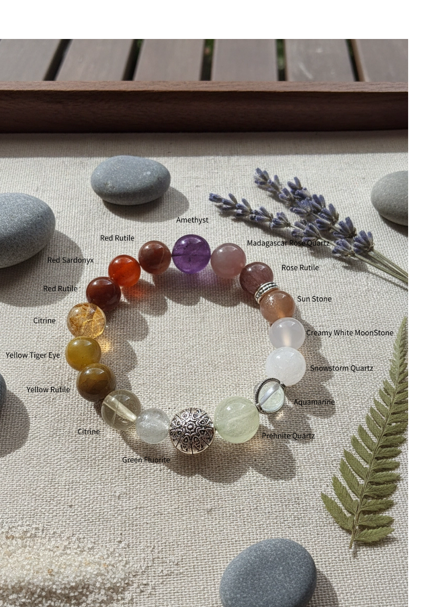 Natural Multi-colours crystal bracelet (8mm-11.8mm)