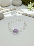 Natural Amethyst Clear and Snow White Crystal (15.5mm, 9.5mm)