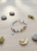 CAPRICORN Natural Snow White and Clear Crystal Aquamarine Mocha Moonstone(6mm-9mm,16mm)