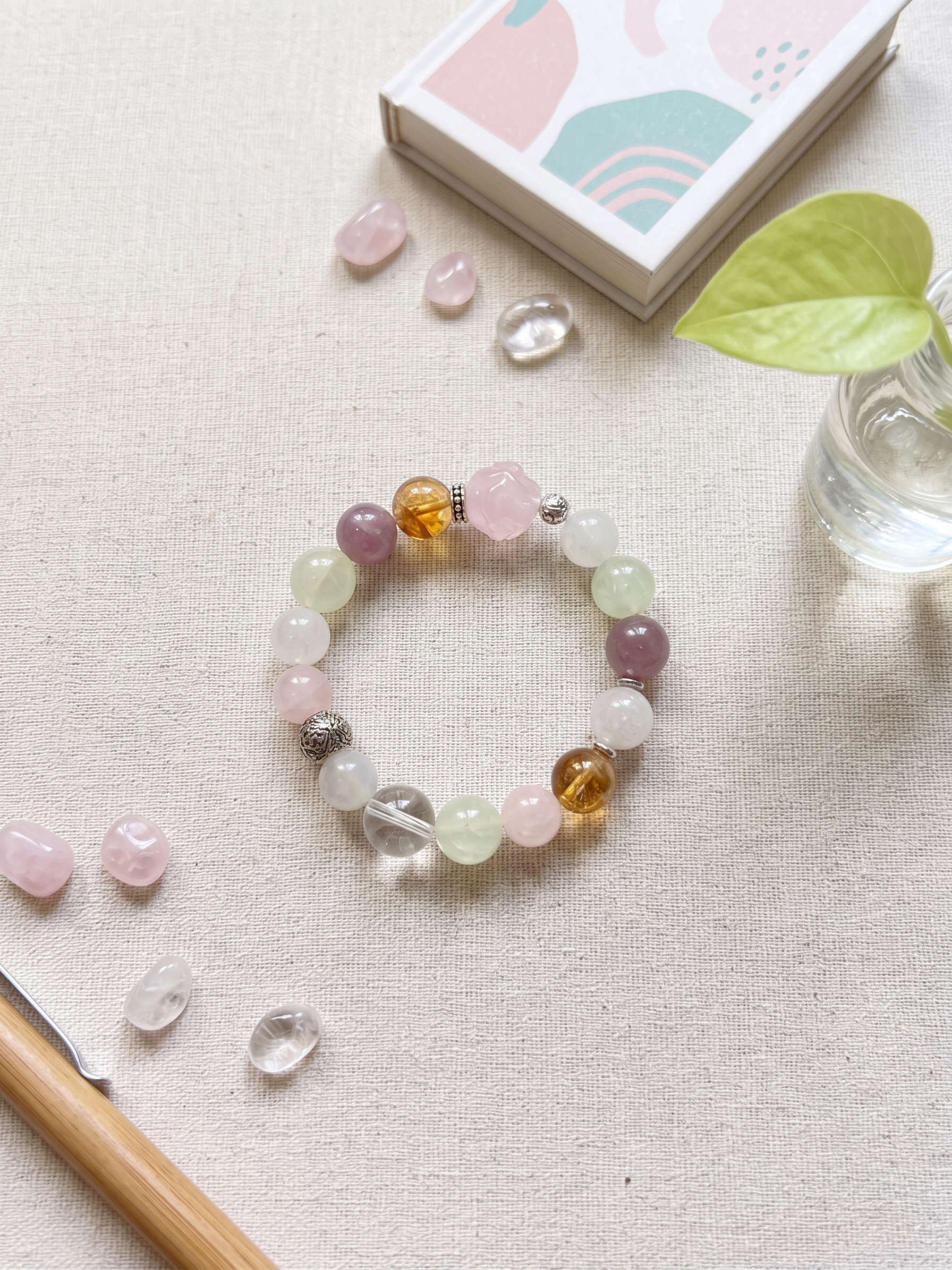 Natural Multi-colours crystal bracelet (10mm-13.6mm)