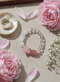 Natural Clear and Snow White Crystal Bracelet (9mm-10.8mm)