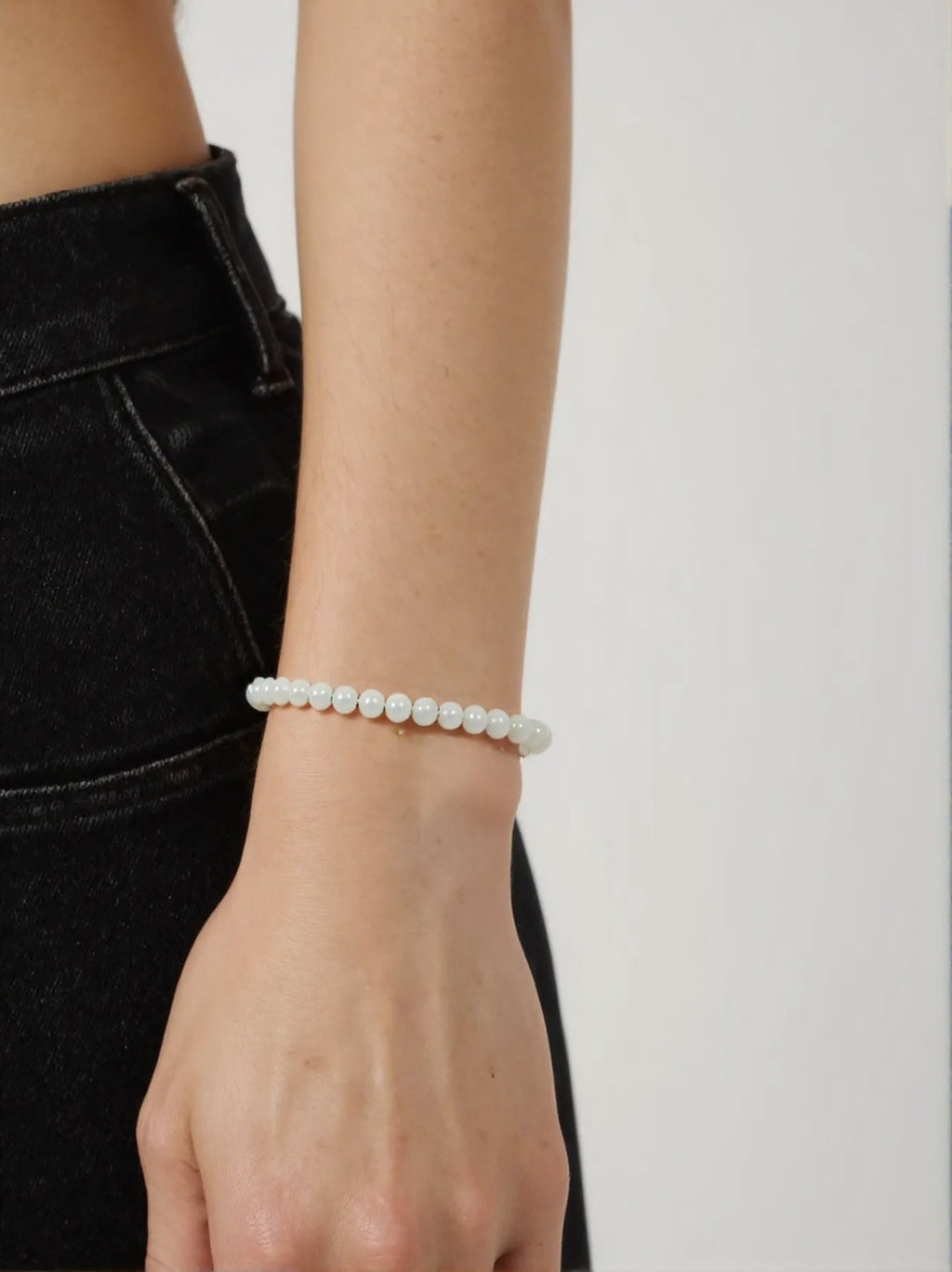 Natural Hotan Jade Bracelet White (8mm)