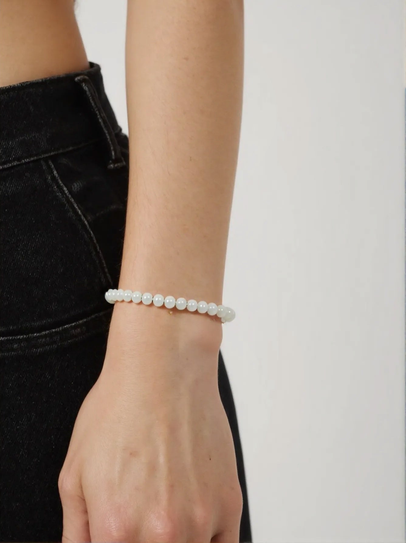 Natural Hotan Jade Bracelet White (8mm)