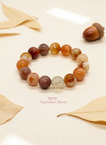 Natural Multicolor Rutilated Citrine Crystal Bracelet (12mm)