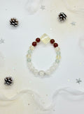 Natural Red Garnet Green Fluorite Citrine Snow White Crystal Bracelet (8mm,9mm,13.5mm)