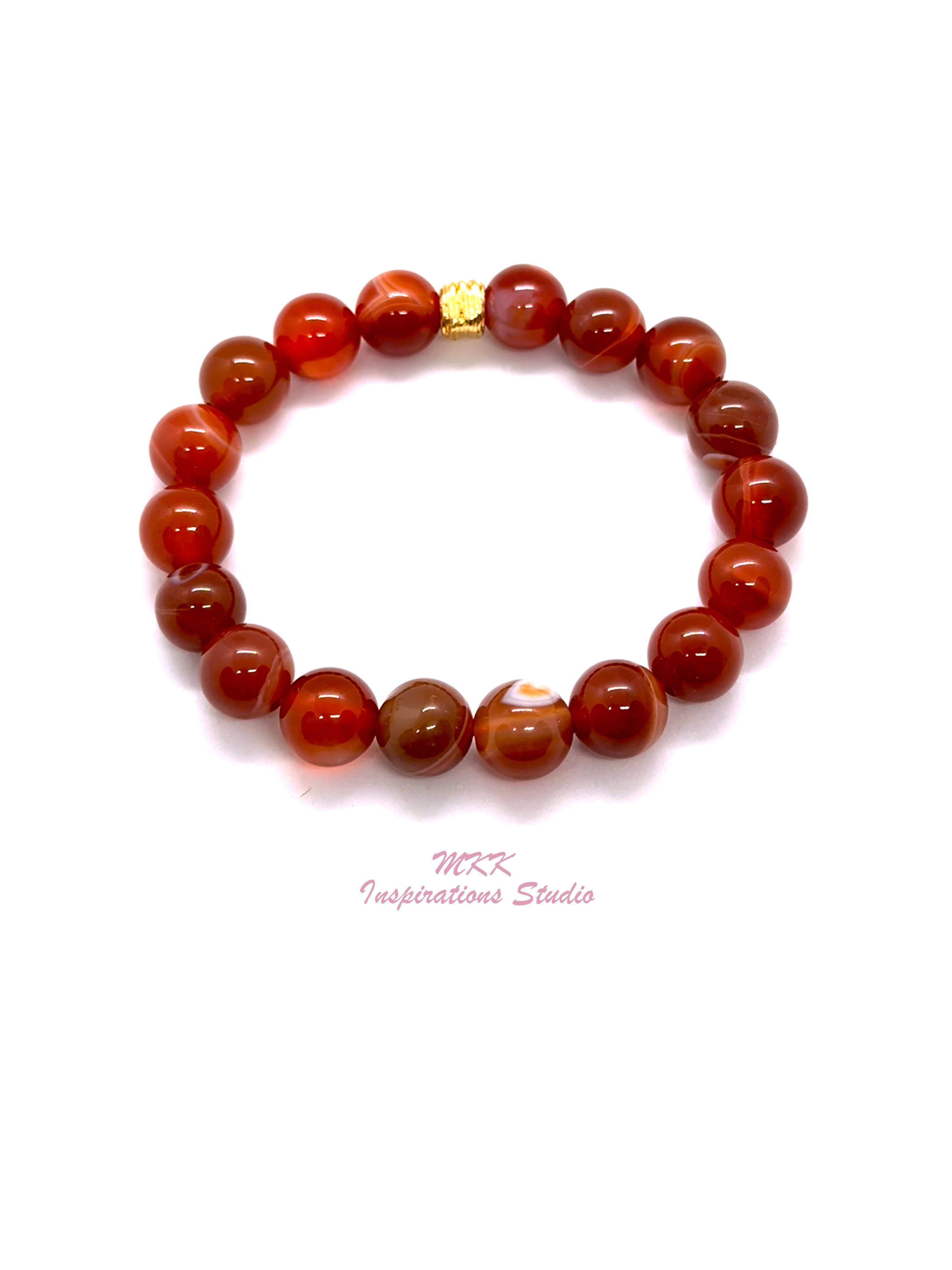 Natural Red Sardonyx Agate Bracelet (10mm)