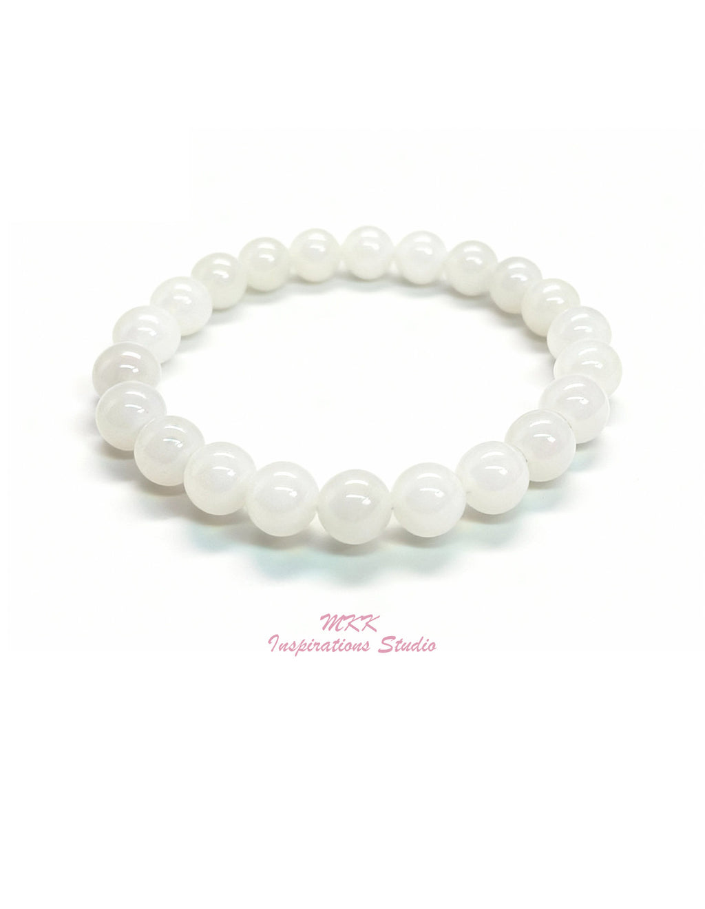 Natural Hotan Jade Bracelet White (8mm)