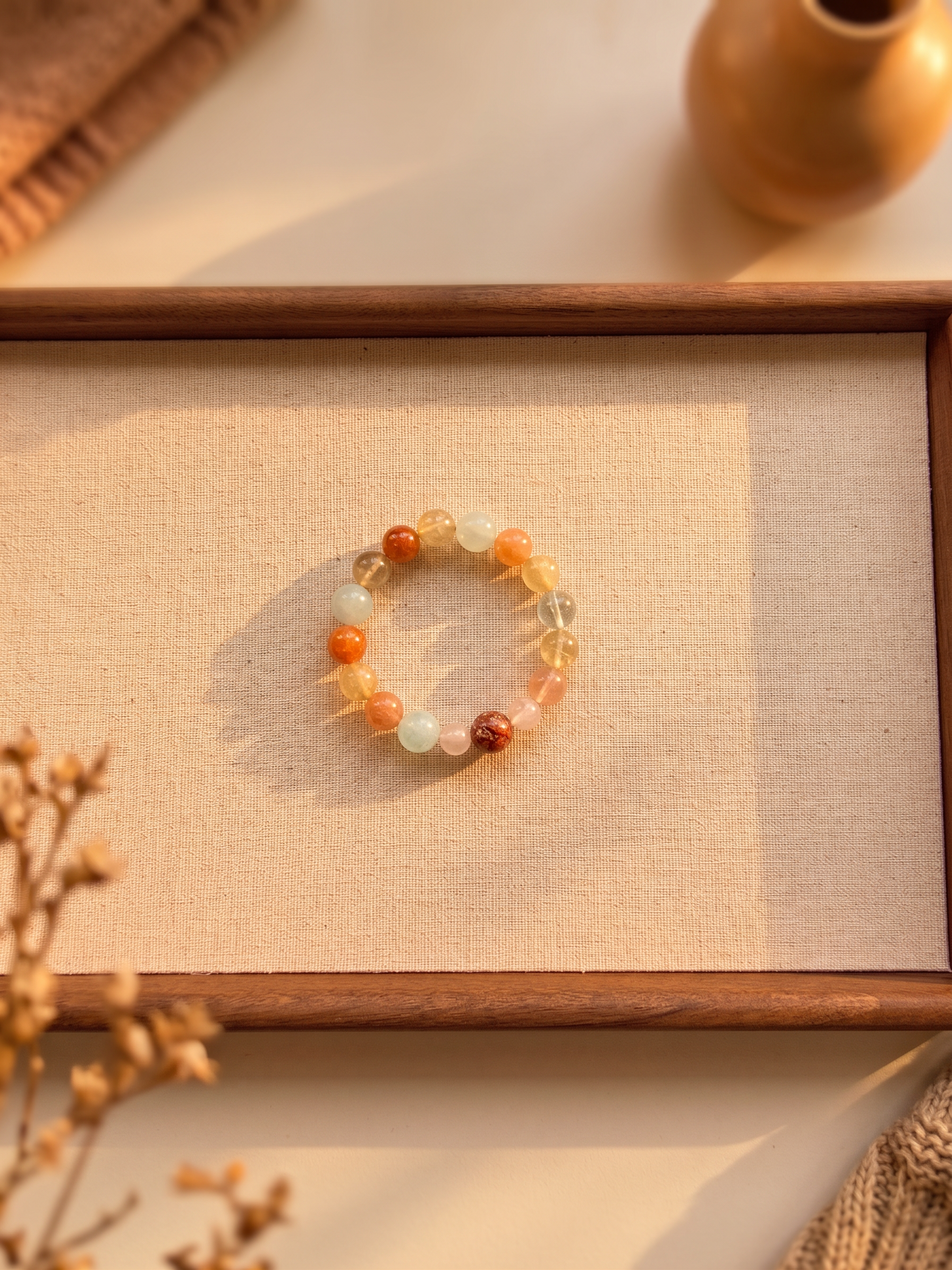 Natural Multi-colours crystal bracelet (8mm-11.8mm)