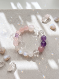Natural Pink and Clear Crystal Amethyst（6mm-12mm)