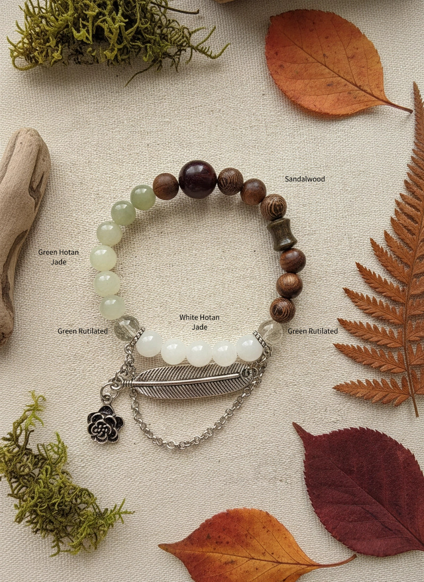 Natural Hotan Jade Sandalwood Bracelet (8mm,12mm)