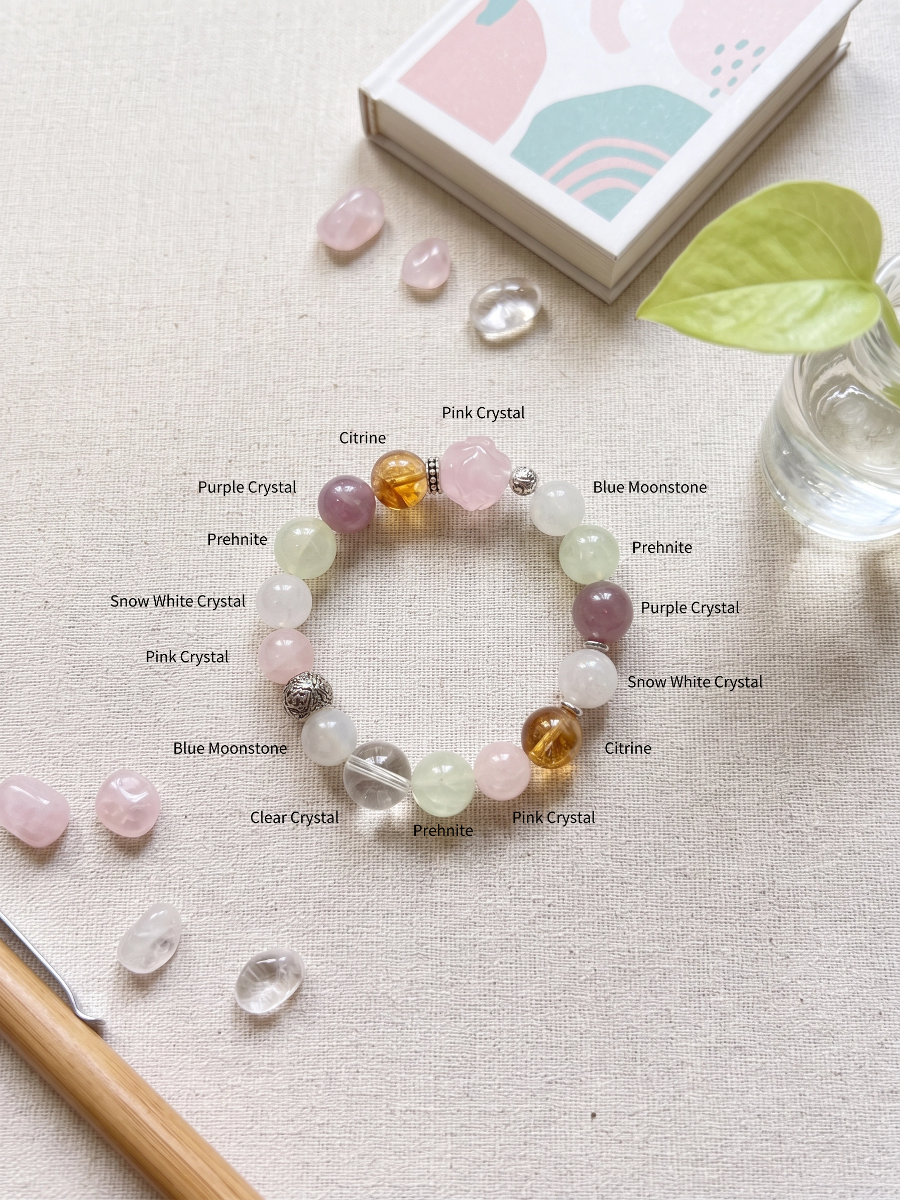 Natural Multi-colours crystal bracelet (10mm-13.6mm)